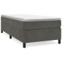 Giroletto a Molle con Materasso Grigio Scuro 100x200 cm Velluto