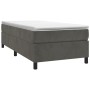 Giroletto a Molle con Materasso Grigio Scuro 100x200 cm Velluto