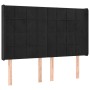 Testiera ad Orecchio Nera 147x16x118/128 cm in Velluto