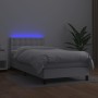 Giroletto Molle con Materasso e LED Bianco 100x200cm Similpelle