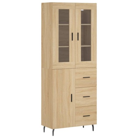 Credenza Rovere Sonoma 69,5x34x180 cm in Legno Multistrato