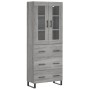 Credenza Grigio Sonoma 69,5x34x180 cm in Legno Multistrato