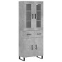 Credenza Grigio Cemento 69,5x34x180 cm in Legno Multistrato