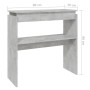 Tavolino Consolle Grigio Cemento 80x30x80cm Legno Multistrato