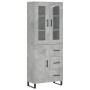 Credenza Grigio Cemento 69,5x34x180 cm in Legno Multistrato