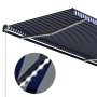 Tenda da Sole Retrattile Manuale con LED 500x300cm Blu e Bianco