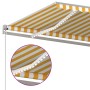 Tenda da Sole Retrattile Manuale LED 350x250 cm Gialla e Bianca