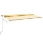 Tenda da Sole Retrattile Manuale LED 600x350 cm Giallo Bianco