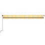 Tenda da Sole Retrattile Manuale LED 600x350 cm Giallo Bianco