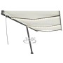 Tenda da Sole Retrattile Manuale con LED 600x300 cm Crema