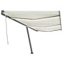 Tenda da Sole Retrattile Manuale con LED 600x300 cm Crema