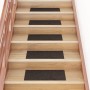 Tappeti Adesivi Rettangolari Scale 15 pz 60x25 cm Marrone Scuro