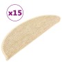 Tappeti Adesivi per Scale 15 pz 56x17x3 cm Beige Chiaro