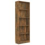 Libreria a 5 Ripiani Rovere Fumo 60x24x175 cm Legno Multistrato