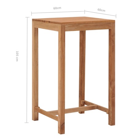 Tavolo da Bar da Giardino 60x60x105 cm Legno Massello di Teak