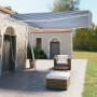 Tenda Retrattile Manuale con Palo 450x350 cm Arancio Marrone