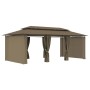 Gazebo con Tende 600x298x270 cm Grigio Talpa 180 g/m²