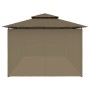 Gazebo con Tende 600x298x270 cm Grigio Talpa 180 g/m²