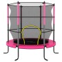 Set Trampolino con Rete di Sicurezza Rotondo 140x160 cm Rosa