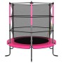 Set Trampolino con Rete di Sicurezza Rotondo 140x160 cm Rosa