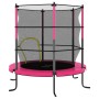 Set Trampolino con Rete di Sicurezza Rotondo 140x160 cm Rosa