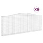 Cesti Gabbioni ad Arco 6 pz 400x30x140/160 cm Ferro Zincato