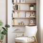 Ripiano a Parete 80x20x2 cm Legno Massello Rovere Non Trattato