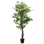 Albero di Ficus Artificiale 630 Foglie 120 cm Verde