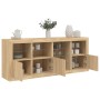 Credenza con Luci LED Rovere Sonoma 164x37x67 cm