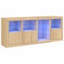 Credenza con Luci LED Rovere Sonoma 164x37x67 cm