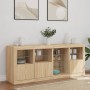 Credenza con Luci LED Rovere Sonoma 164x37x67 cm