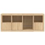 Credenza con Luci LED Rovere Sonoma 164x37x67 cm