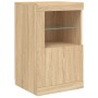 Credenza con Luci LED Rovere Sonoma 164x37x67 cm