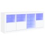 Credenza con Luci LED Bianca 164x37x67 cm