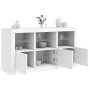 Credenza con Luci LED Bianca 123x37x67 cm