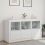 Credenza con Luci LED Bianca 123x37x67 cm