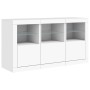 Credenza con Luci LED Bianca 123x37x67 cm