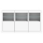 Credenza con Luci LED Bianca 123x37x67 cm