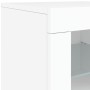 Credenza con Luci LED Bianca 123x37x67 cm