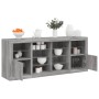 Credenza con Luci LED Grigio Sonoma 163x37x67 cm