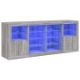 Credenza con Luci LED Grigio Sonoma 163x37x67 cm