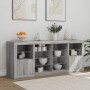 Credenza con Luci LED Grigio Sonoma 163x37x67 cm