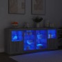 Credenza con Luci LED Grigio Sonoma 163x37x67 cm