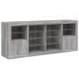 Credenza con Luci LED Grigio Sonoma 163x37x67 cm