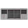 Credenza con Luci LED Grigio Sonoma 163x37x67 cm