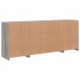 Credenza con Luci LED Grigio Sonoma 163x37x67 cm