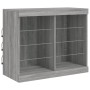 Credenza con Luci LED Grigio Sonoma 163x37x67 cm