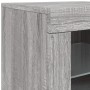 Credenza con Luci LED Grigio Sonoma 163x37x67 cm