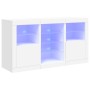 Credenza con Luci LED Bianca 123x37x67 cm