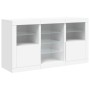 Credenza con Luci LED Bianca 123x37x67 cm